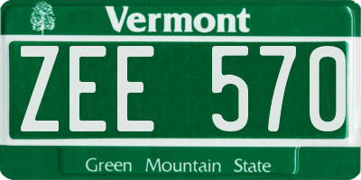 VT license plate ZEE570
