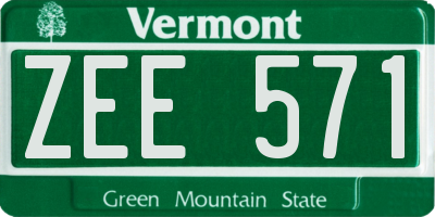 VT license plate ZEE571