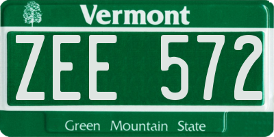 VT license plate ZEE572