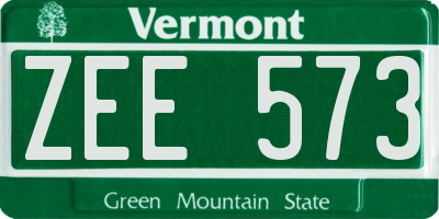 VT license plate ZEE573
