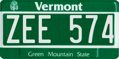 VT license plate ZEE574