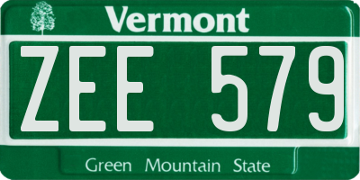 VT license plate ZEE579