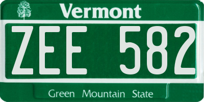VT license plate ZEE582
