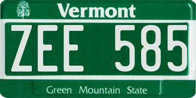 VT license plate ZEE585