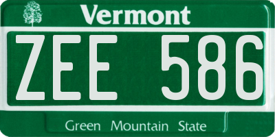 VT license plate ZEE586