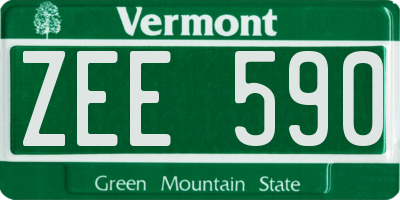 VT license plate ZEE590