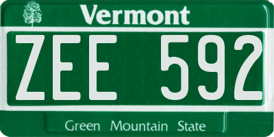 VT license plate ZEE592