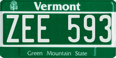 VT license plate ZEE593