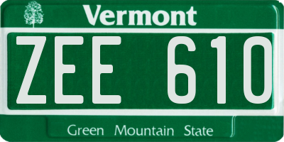 VT license plate ZEE610
