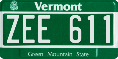 VT license plate ZEE611