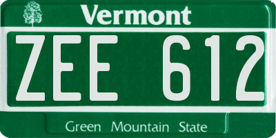 VT license plate ZEE612