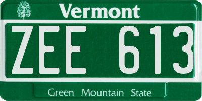 VT license plate ZEE613