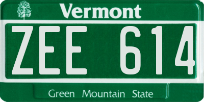 VT license plate ZEE614