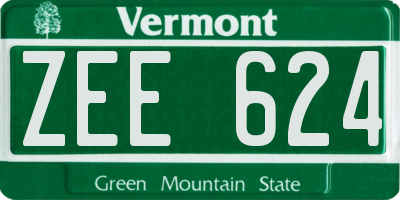 VT license plate ZEE624