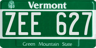 VT license plate ZEE627