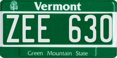 VT license plate ZEE630