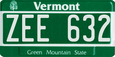 VT license plate ZEE632