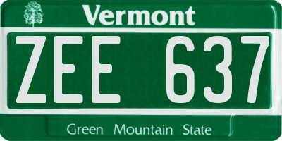 VT license plate ZEE637