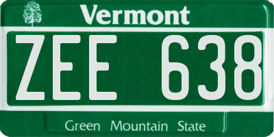 VT license plate ZEE638