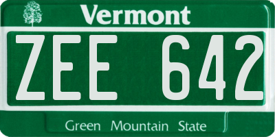 VT license plate ZEE642