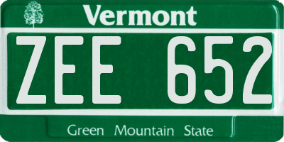 VT license plate ZEE652