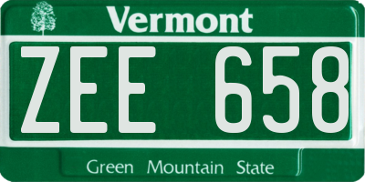VT license plate ZEE658