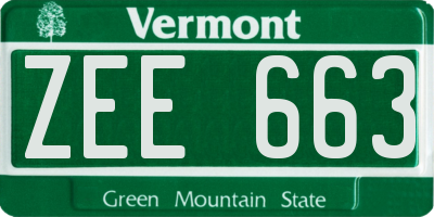 VT license plate ZEE663