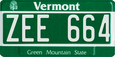 VT license plate ZEE664
