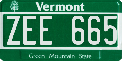 VT license plate ZEE665