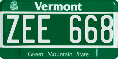 VT license plate ZEE668