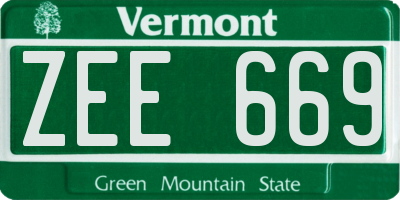 VT license plate ZEE669