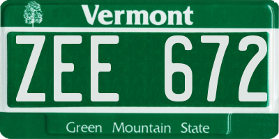 VT license plate ZEE672