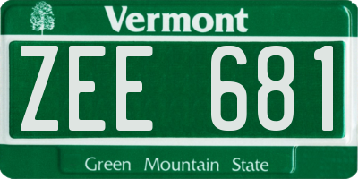 VT license plate ZEE681
