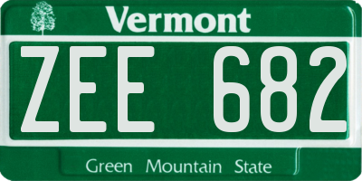 VT license plate ZEE682