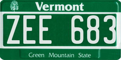 VT license plate ZEE683