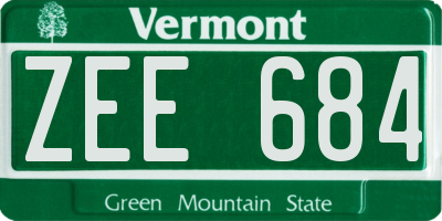 VT license plate ZEE684