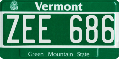 VT license plate ZEE686
