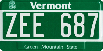 VT license plate ZEE687