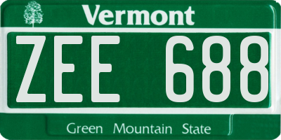 VT license plate ZEE688