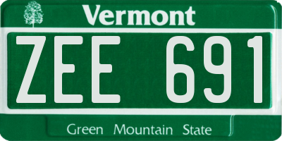 VT license plate ZEE691