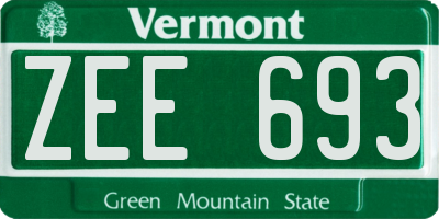 VT license plate ZEE693