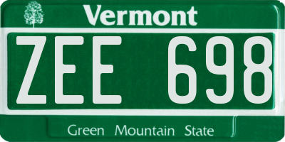 VT license plate ZEE698