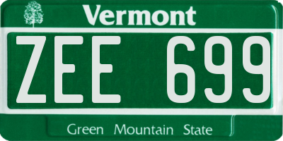 VT license plate ZEE699