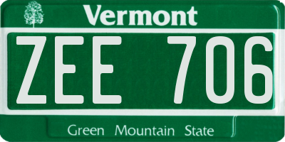 VT license plate ZEE706
