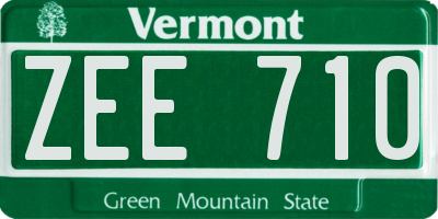 VT license plate ZEE710