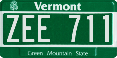VT license plate ZEE711