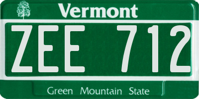 VT license plate ZEE712