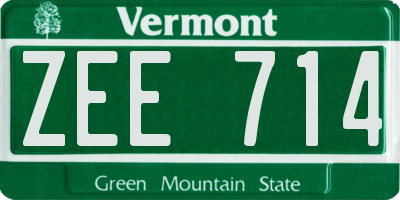 VT license plate ZEE714