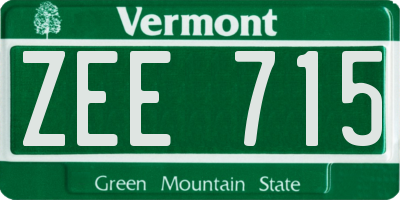 VT license plate ZEE715