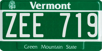 VT license plate ZEE719